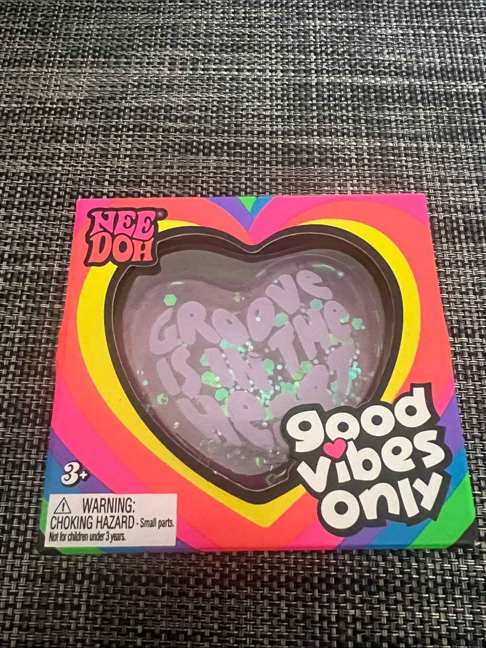Good Vibes Only Purple Heart Stress Toy by